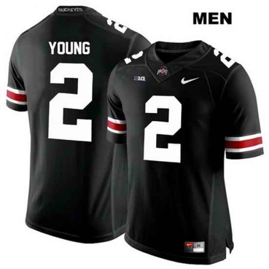 Chase Young Ohio State Buckeyes Authentic Nike White Font Mens  2 Stitched Black College Football Jersey Jersey